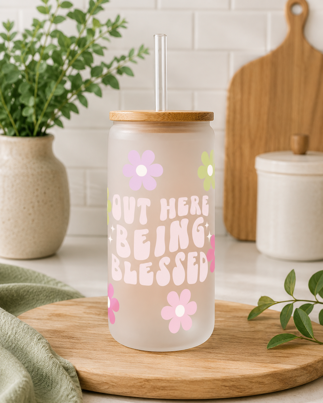 Out Here Being Blessed Matte Tumbler