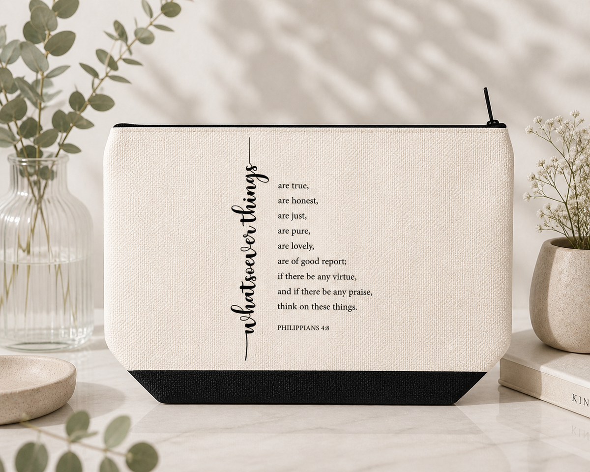 Whatsoever Things Pencil Case / Makeup Bag