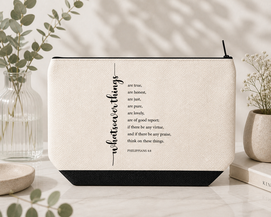 Whatsoever Things Pencil Case / Makeup Bag