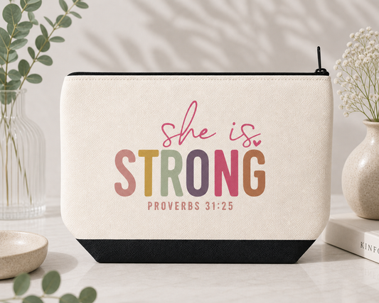 She Is Strong Pencil Case / Makeup Bag