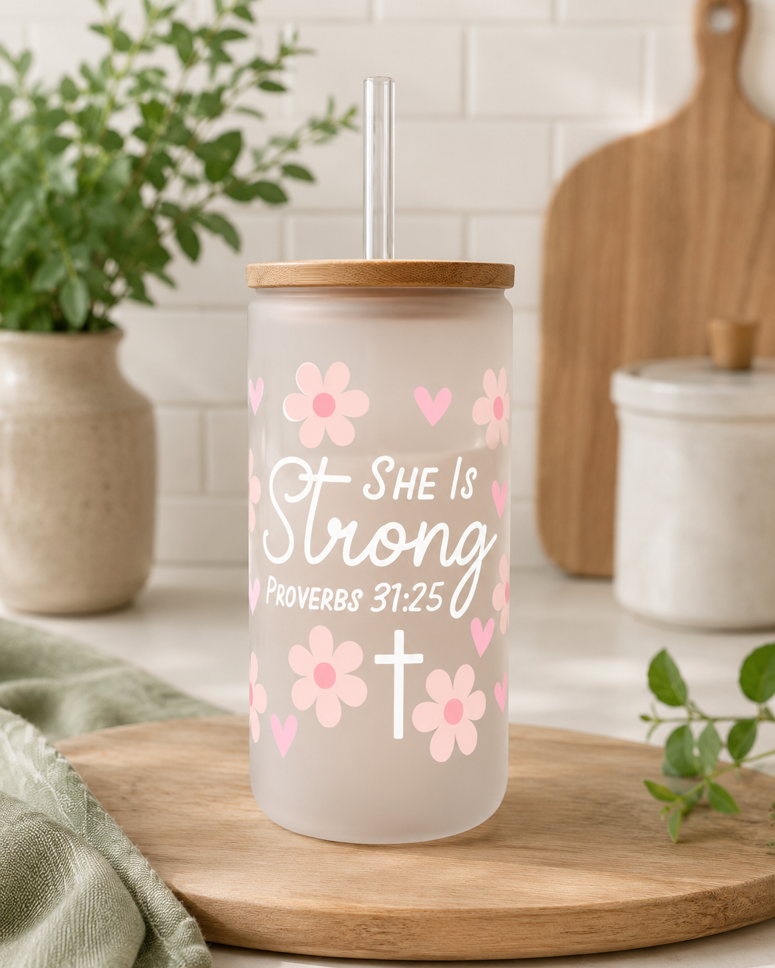 She Is Strong Matte Tumbler